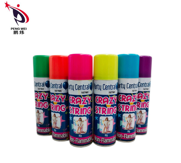 Festival-Partei-Schnur-Spray 45g 50g Mehrfarben mit Plastikkappe