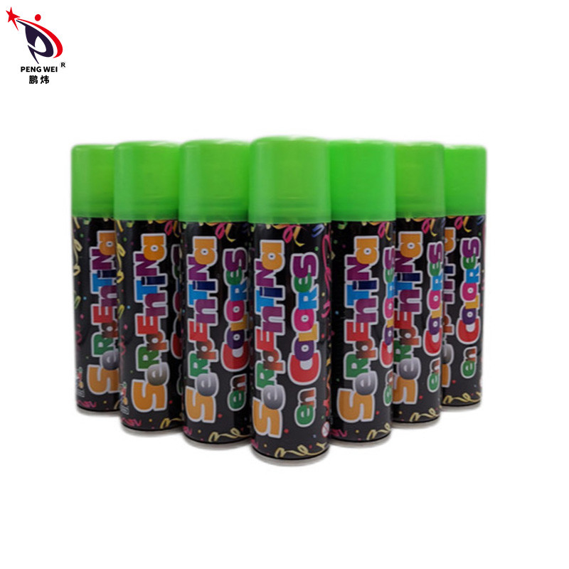 Verrückter Schnur-Mehrfarbenspray PENGWEI, Tin Silly String Spray Streamer