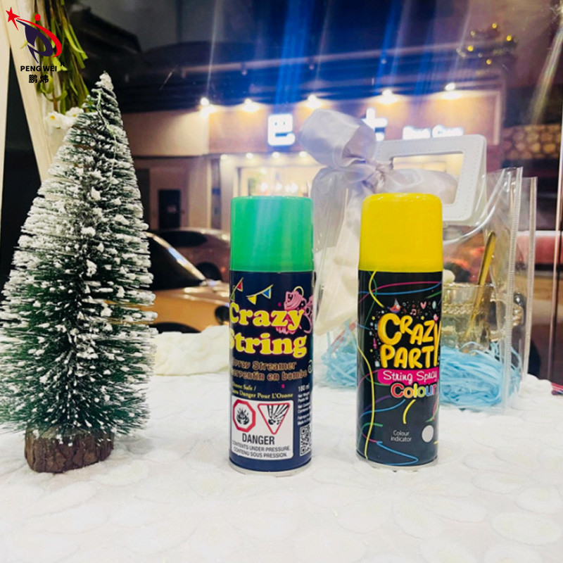 Mehrfarbenschnur-Spray des geburtstags-250ml, Weihnachtsverrückter Schnur-Partei-Spray