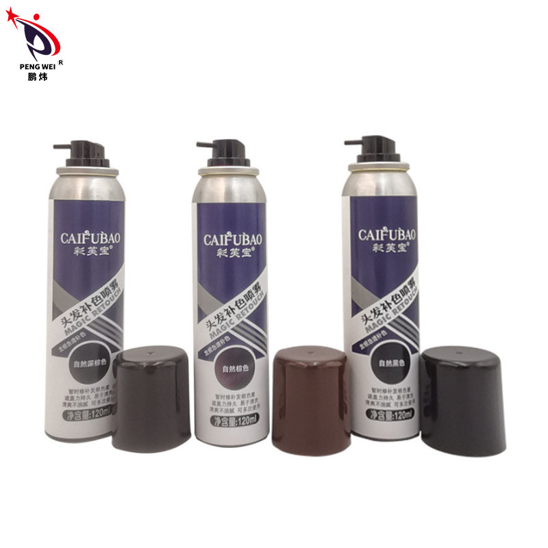 Soem-ODM-Schwarz-sprühen dunkelbraune Haar-Farben vorübergehenden Haar-Wurzel-Farbspray 40*140mm