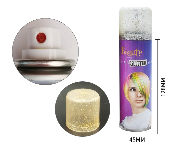 Farbenfrohe 150 ml Haar Glitter Spray mit Licht Halten Haarstil MSDS