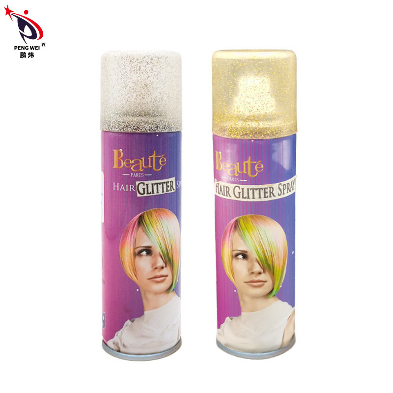 Farbenfrohe 150 ml Haar Glitter Spray mit Licht Halten Haarstil MSDS
