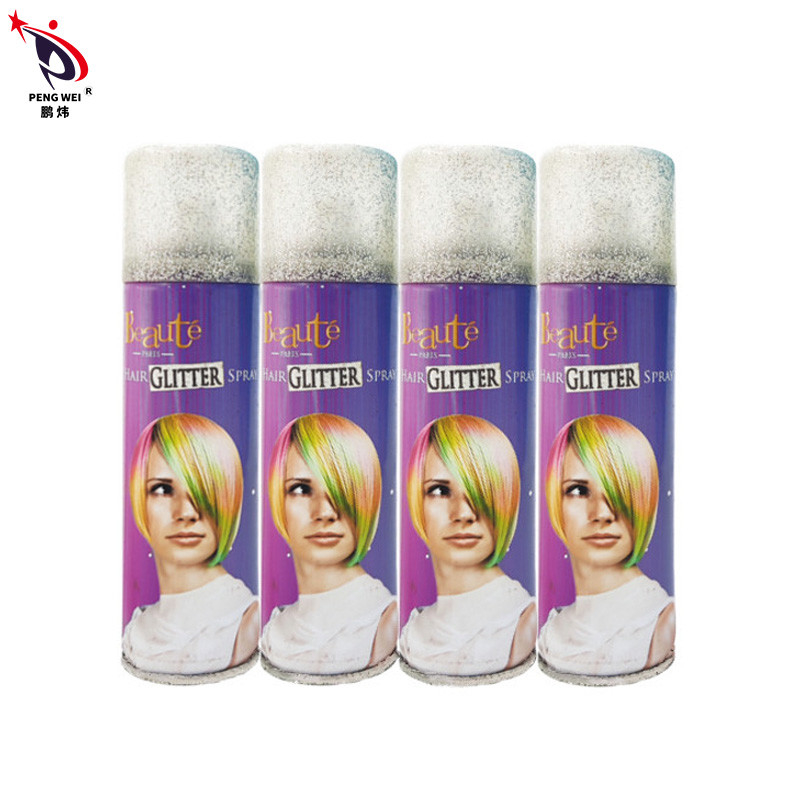Farbenfrohe 150 ml Haar Glitter Spray mit Licht Halten Haarstil MSDS
