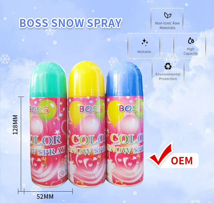 Weißes oder farbenfrohes künstliches Schneespray 400ml Festfeier