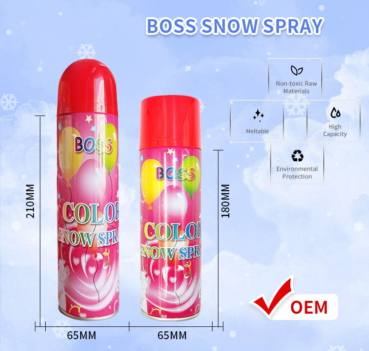 Großhandel Farbenfrohe Simulationsparty Schneespray 52*185mm zum Feiern