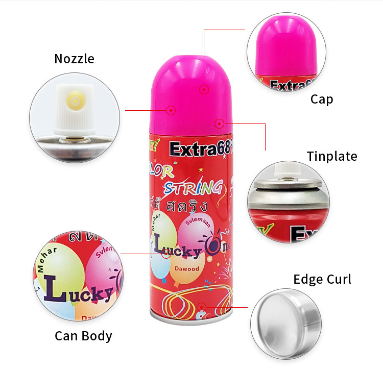 Sicher Farbig Verrückte Silly String Spray Halloween-Plaks Nicht-entflammbar